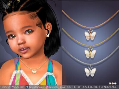 Charming Butterfly Pendant Necklace for Toddlers Sims 4 CC