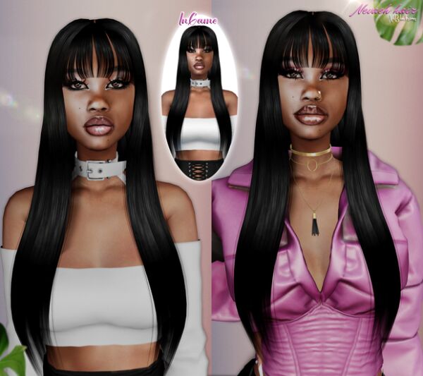 Stylish Nevaeh Hair with Bangs 1 Stylish Nevaeh Hair with Bangs Sims 4 CC