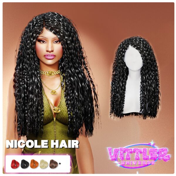 Nicole Curly Hair Showcase Sims 4 CC