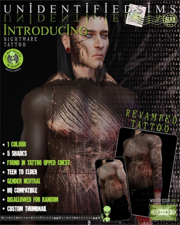 Revamped Nightmare Tattoo 1 Revamped Nightmare Tattoo Sims 4 CC
