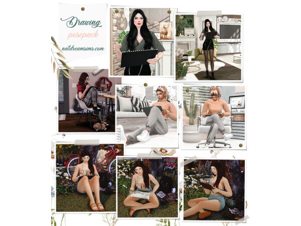 Notebook Pose Pack: Perfect for Your Sims! 2 sims 4 cc notebook pose pack by natdreamsims 2