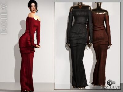 Elegant Off-Shoulder Maxi Dress for Your Sims Sims 4 CC