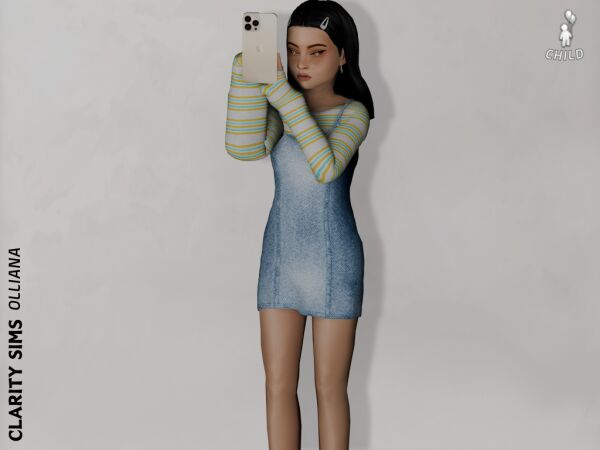 Olliana – Stylish Jeans Outfit for Kids Sims 4 CC