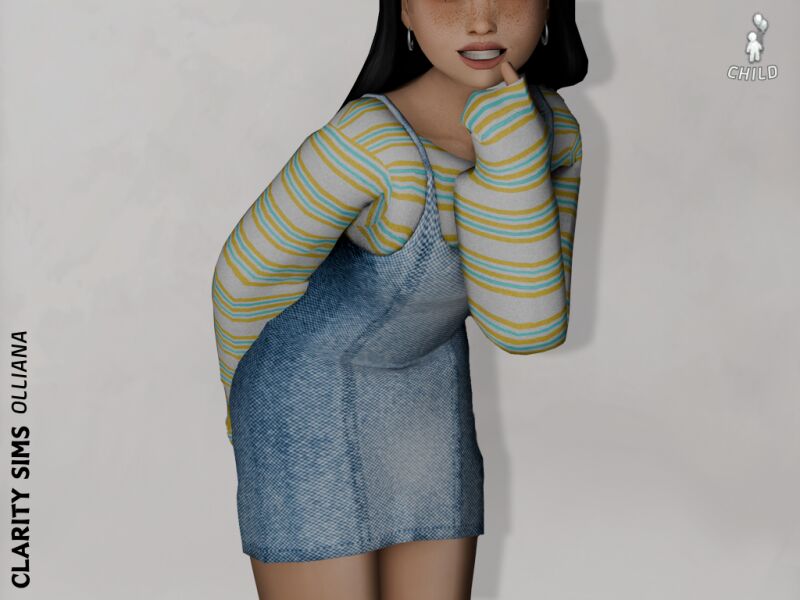 sims 4 cc olliana jeans outfit child 2