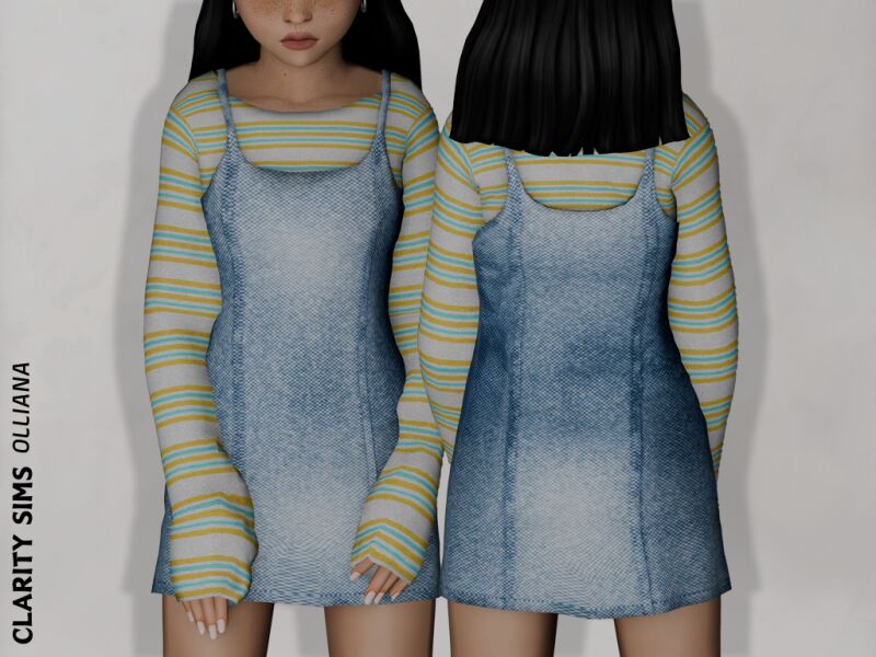 sims 4 cc olliana jeans outfit child 4