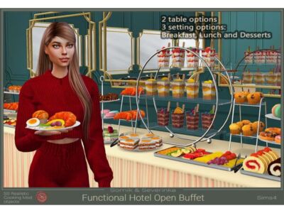 Open Buffet Table by Somik-Severinka Sims 4 CC