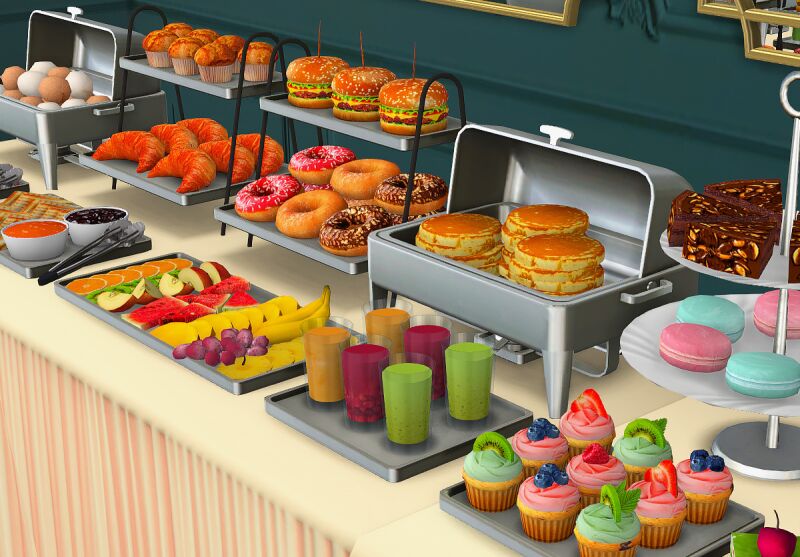 Open Buffet Table by Somik-Severinka 2 sims 4 cc open buffet table by somik severinka 2 1