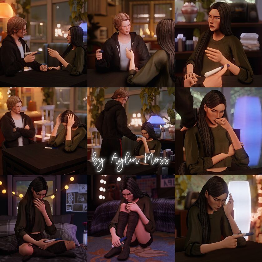 ✦ Pack Of Poses: I'm Pregnant ✦ (SAD Version) 3 sims 4 cc pack of poses im pregnant sad version 3