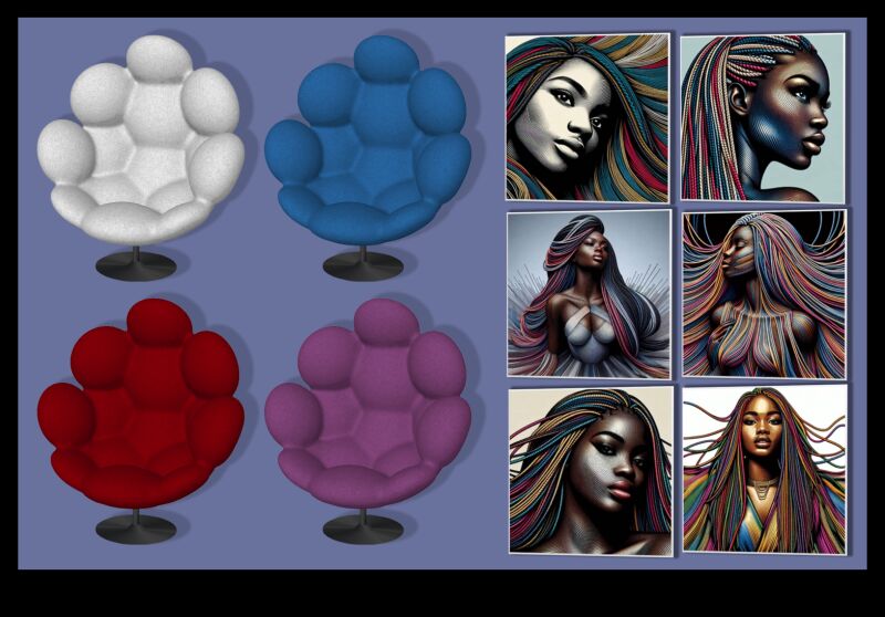 Beautiful Paintings and Stylish Chairs 49 sims 4 cc paintings сhair 2