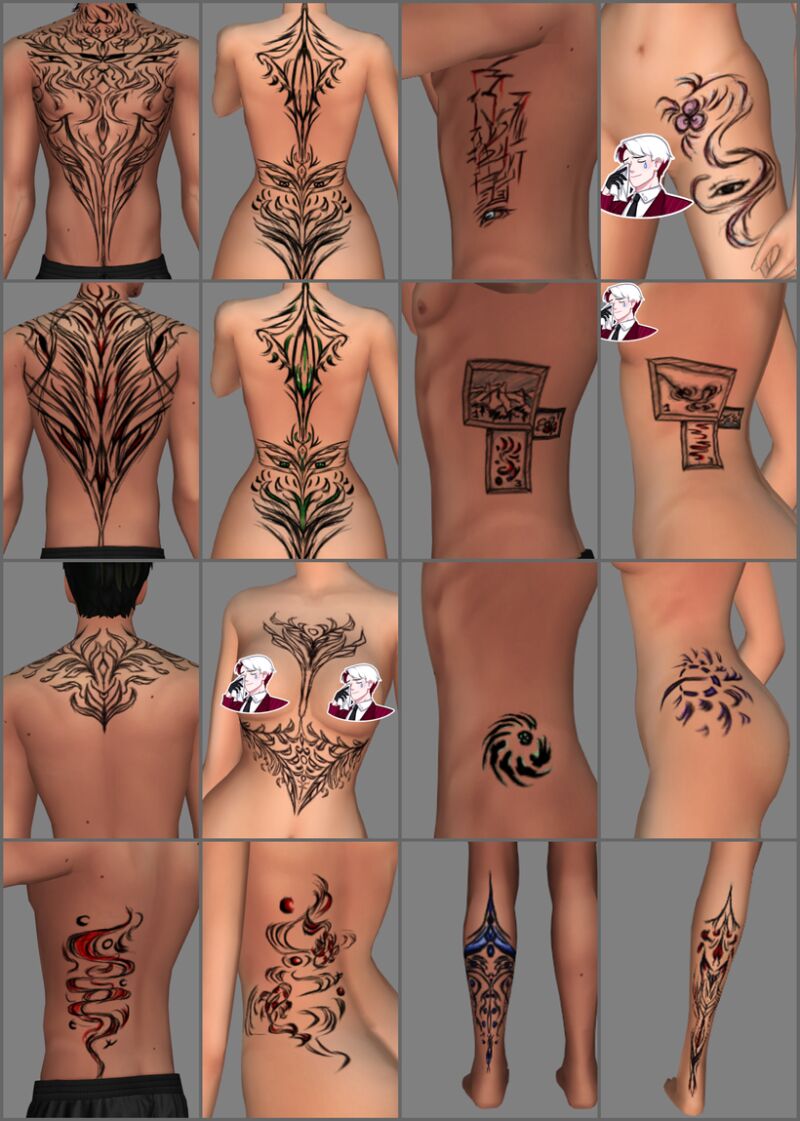 Paired Event Tattoos for Cancer 2 sims 4 cc paired event tattoos cancer 2