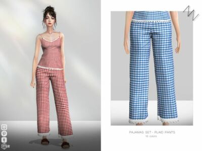 Plaid Pajamas Set for Sims Sims 4 CC