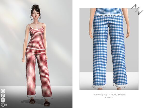 Plaid Pajamas Set for Sims 1 Plaid Pajamas Set for Sims Sims 4 CC