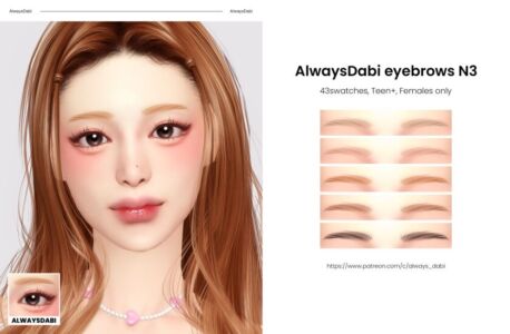 Perfect Eyebrow Swatches for Females Sims 4 CC