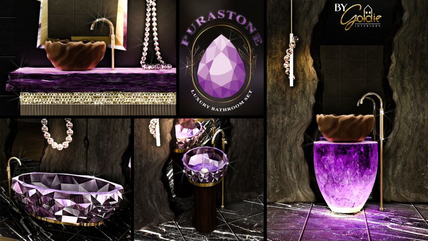 Purastone: Elegant Bathroom Set with Free Gift 1 Purastone: Elegant Bathroom Set with Free Gift Sims 4 CC