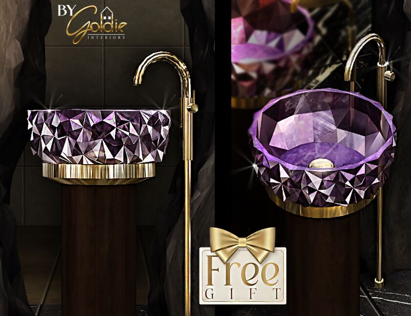 Purastone: Elegant Bathroom Set with Free Gift 20 sims 4 cc purastone free gift 2