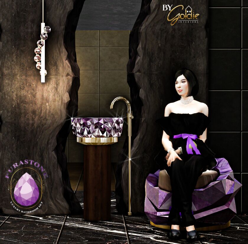 Purastone: Elegant Bathroom Set with Free Gift 7 sims 4 cc purastone free gift 20