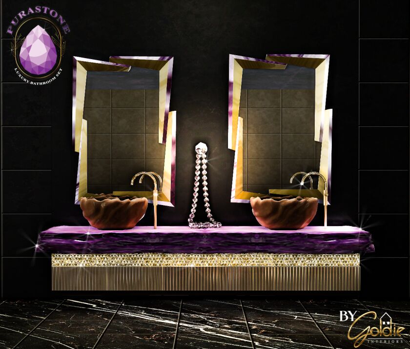 Purastone: Elegant Bathroom Set with Free Gift 18 sims 4 cc purastone free gift 7