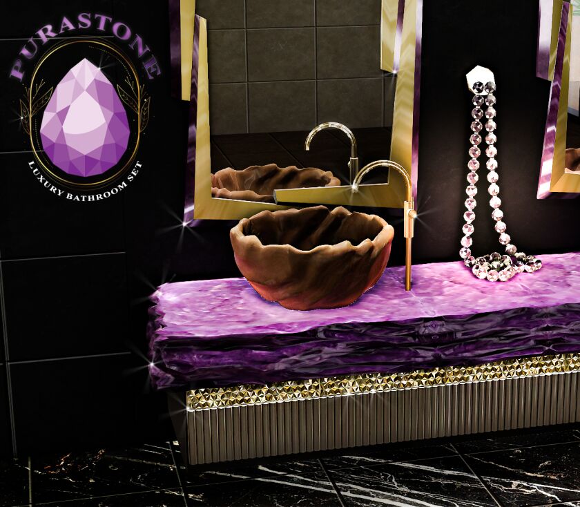 Purastone: Elegant Bathroom Set with Free Gift 19 sims 4 cc purastone free gift 8