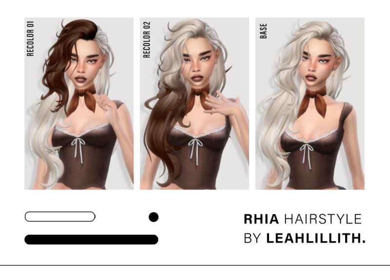 Rhia Hairstyle by LeahLillith 3 sims 4 cc rhia hairstyle by leahlillith 3