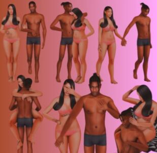 Rihanna & Asap Couple Posepack Sims 4 CC