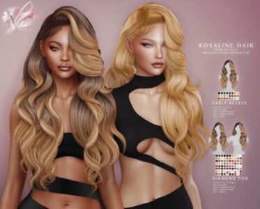 Rosaline Hair by BoatAom Sims 4 CC