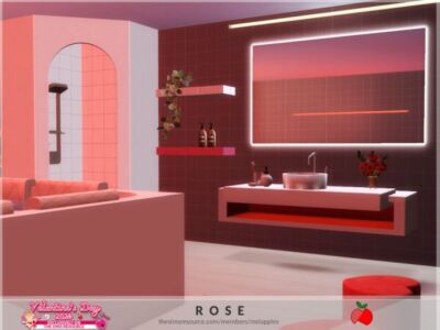 Rose Bathroom by Melapples Sims 4 CC