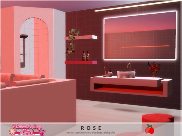 Rose Bathroom by Melapples Sims 4 CC