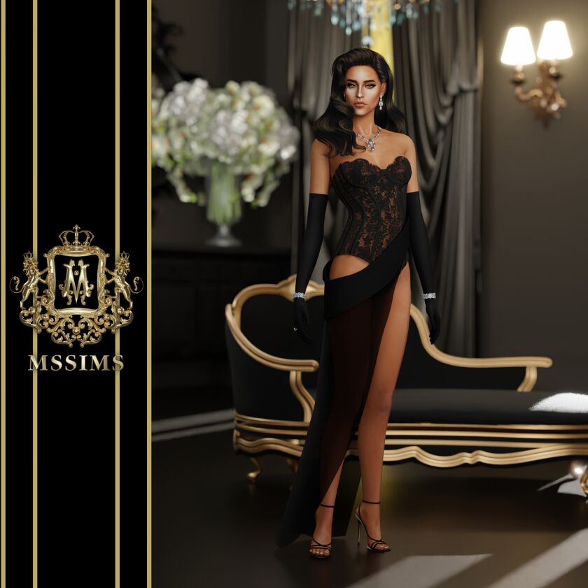 Rosie Lace Dress 6 sims 4 cc rosie lace dress 2