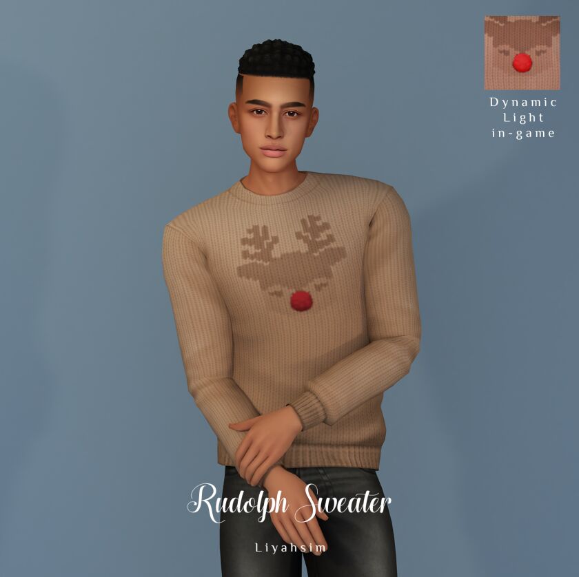 Rudolph Sweater - Perfect Holiday Gift 4 sims 4 cc rudolph sweater gift 3