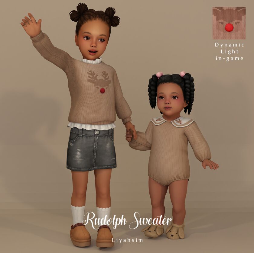 Rudolph Sweater - Perfect Holiday Gift 3 sims 4 cc rudolph sweater gift 4