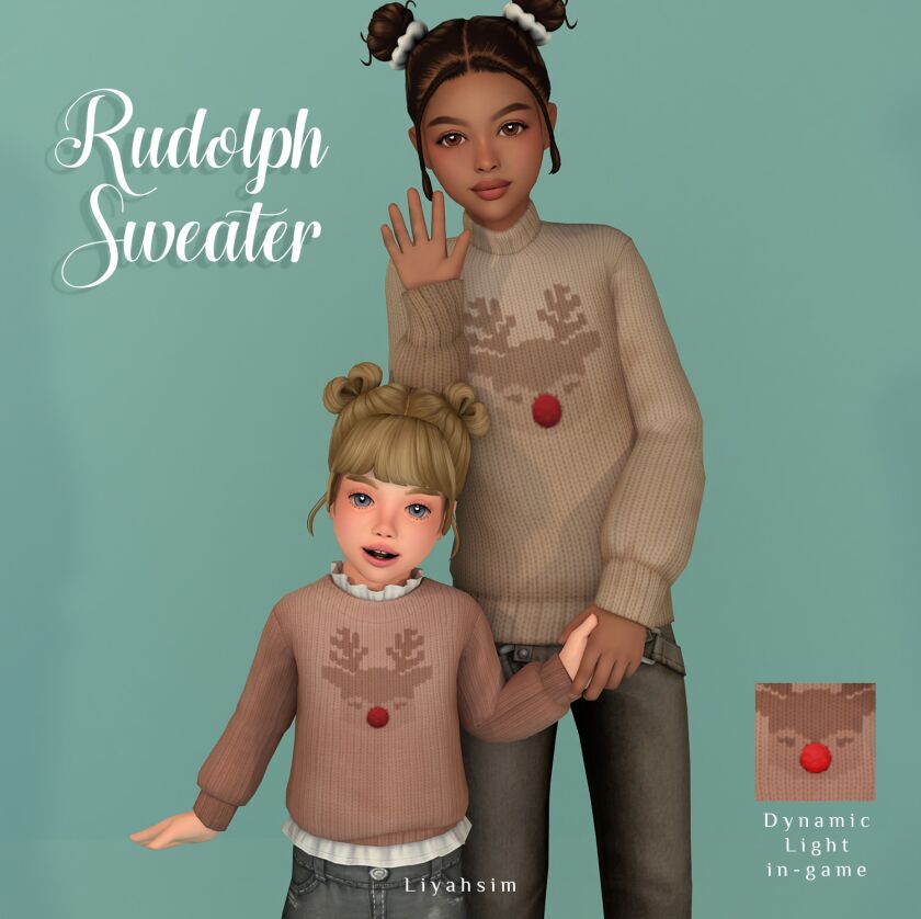 Rudolph Sweater - Perfect Holiday Gift 2 sims 4 cc rudolph sweater gift 5