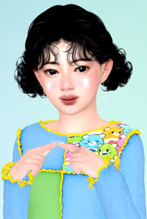 Cute Double Bun Hair Conversion for Kids 1 Cute Double Bun Hair Conversion for Kids Sims 4 CC