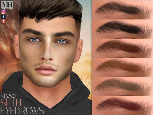Seth Eyebrows N359: A Must-Have for Male Sims Sims 4 CC