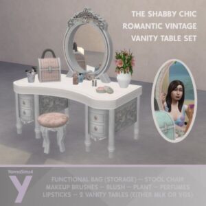 Charming Shabby Chic Vintage Vanity Set Sims 4 CC