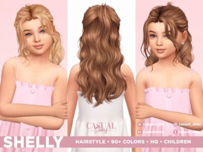 Shelly Hairstyle for Kids with Bangs Sims 4 CC