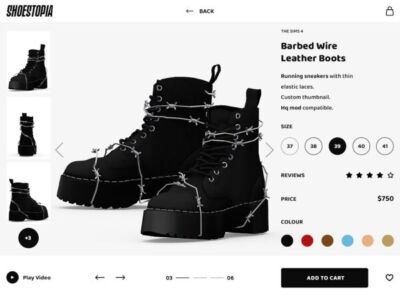 Barbed Wire Leather Boots – Shoestopia Sims 4 CC