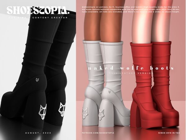 sims 4 cc shoestopia batwoman platform boots 6