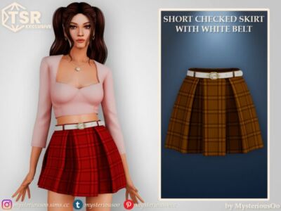 Stylish Short Checked Skirt Sims 4 CC