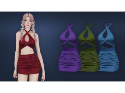 Short Dress With Open Back by Mysteriousoo Sims 4 CC