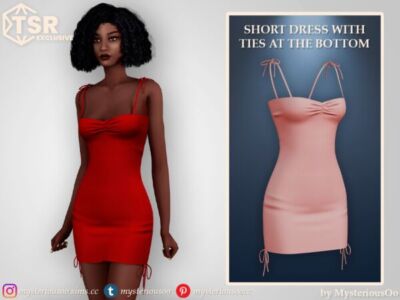 Chic Short Dress with Ties Sims 4 CC