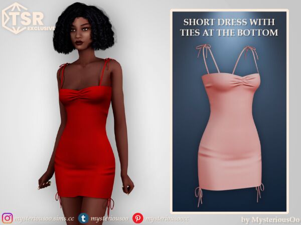 Chic Short Dress with Ties Sims 4 CC