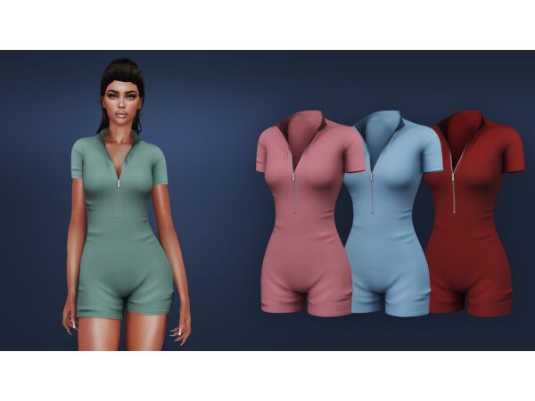 Stylish Zippered Jumpsuit by MysteriousOo 1 Stylish Zippered Jumpsuit by MysteriousOo Sims 4 CC