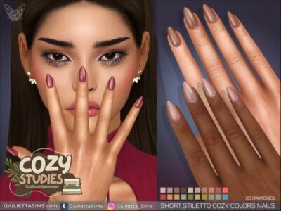 Short Stiletto Cozy Colors Nails Sims 4 CC