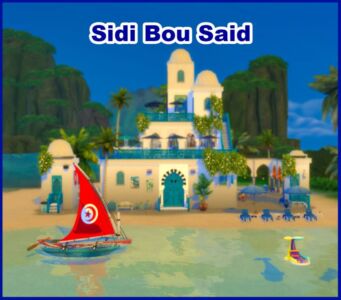 Sidi Bou Said – Cozy Coffee Shop in Tunisia Sims 4 CC