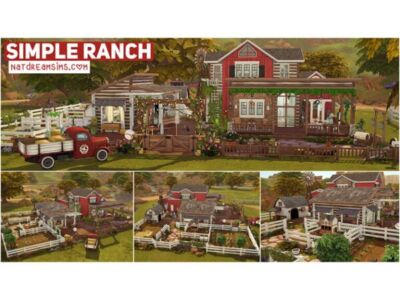 Charming Simple Ranch with No CC Sims 4 CC
