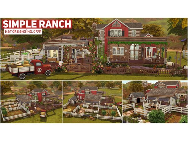 Charming Simple Ranch with No CC 1 Charming Simple Ranch with No CC Sims 4 CC