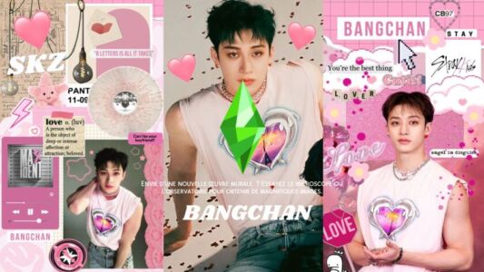 Sims 4 Bangchan Pink & Black Loading Screen Sims 4 CC