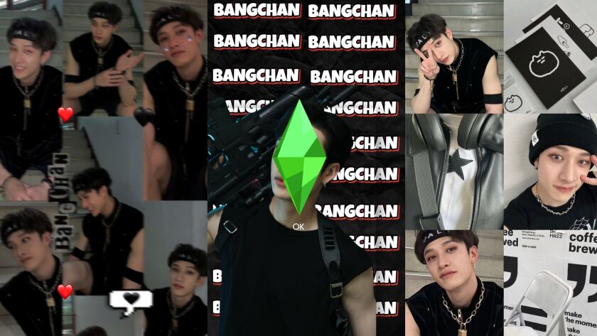Sims 4 Bangchan Pink & Black Loading Screen 2 sims 4 cc sims 4 bangchan pink black loading screen 2