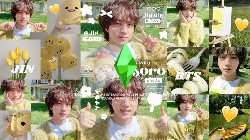 Sims 4 Kim Seok Jin Green Loading Screen 1 Sims 4 Kim Seok Jin Green Loading Screen Sims 4 CC