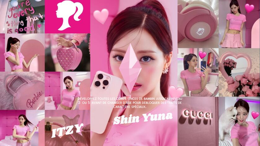 Sims 4 Yuna Itzy Pink Loading Screen 1 Sims 4 Yuna Itzy Pink Loading Screen Sims 4 CC